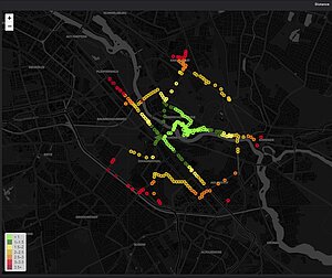 Entfernung vom Sensor zum Gateway (in km)